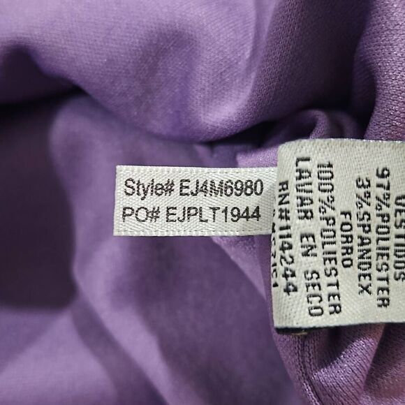 Eliza J Womens Size 8 Chain Strap Pleated Satin Cocktail Purple Dress Formal - Picture 8 of 11